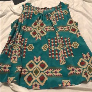 Teal tank top open back